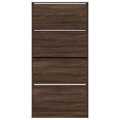 Vidaxl Omarica za čevlje s 4 predali rjavi hrast 80x21x163,5 cm