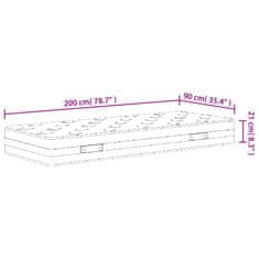 Vidaxl Vzmetnica z bonnell vzmetenjem srednja 90x200 cm