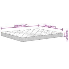 Vidaxl Vzmetnica iz pene srednje mehka 160x200 cm