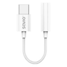 SAVIO Adapter USB-C v 3,5mm mini jack (slušalke) za SAMSUNG, apple iPad in Motorola naprave