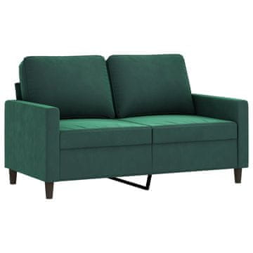 Vidaxl Dvosed temno zelen 120 cm žamet