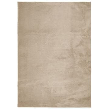 Vidaxl Preproga s kratkimi vlakni mehka pralna peščena 140x200 cm