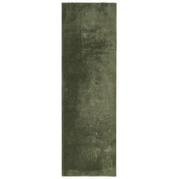 Vidaxl Preproga HUARTE s kratkimi vlakni mehka pralna zelena 80x250 cm