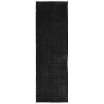 Vidaxl Preproga HUARTE kratka vlakna mehka in pralna črna 80x250 cm