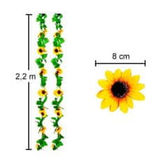 Netscroll Umetna girlanda iz sončnic z naravnim izgledom (2 kosa), GarlandSunflower