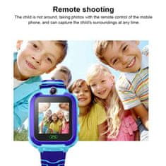 Netscroll Otroška pametna ura, GPS sledenje, SOS alarm, če otrok zapusti omejeno območje, LBS tehnologija, reža za SIM kartico, kamera, klicanje, video klici, Android+iOS, modra,KidsSmartWatch