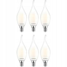 LUMILED 6x LED žarnica E14 BA35 7W = 60W 770lm 4000K Nevtralno bela 360° Filament mlečni mehurček