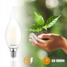 LUMILED 6x LED žarnica E14 BA35 7W = 60W 770lm 4000K Nevtralno bela 360° Filament mlečni mehurček
