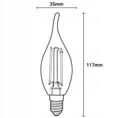 LUMILED 6x LED žarnica E14 BA35 7W = 60W 770lm 4000K Nevtralno bela 360° Filament mlečni mehurček