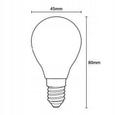 LUMILED 6x LED žarnice P45 E14 7W = 60W 806lm 3000K Toplo bela 360° Filament