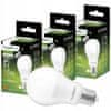 LUMILED 3x LED žarnica E27 A60 10W = 75W 1055lm 4000K Nevtralno bela 200° S SENZORJEM GIBANJA IN SOMRAKA