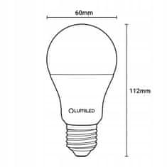 LUMILED 3x LED žarnica E27 A60 10W = 75W 1055lm 4000K Nevtralno bela 200° S SENZORJEM GIBANJA IN SOMRAKA