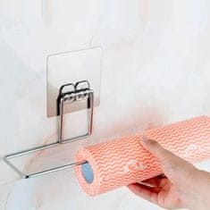 Netscroll Samolepilno stensko držalo za papirnate brisačke iz nerjavečega jekla, prihranek prostora, hitra montaža, idealno za kuhinjo in kopalnico - Kupite Enega, Dobite Eno Zastonj!, PaperRack