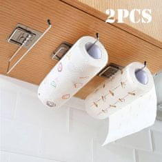 Netscroll Samolepilno stensko držalo za papirnate brisačke iz nerjavečega jekla, prihranek prostora, hitra montaža, idealno za kuhinjo in kopalnico - Kupite Enega, Dobite Eno Zastonj!, PaperRack