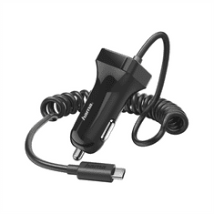 Hama Polnilec za vozila s kablom, USB Type-C (USB-C), 2,4 A, blister