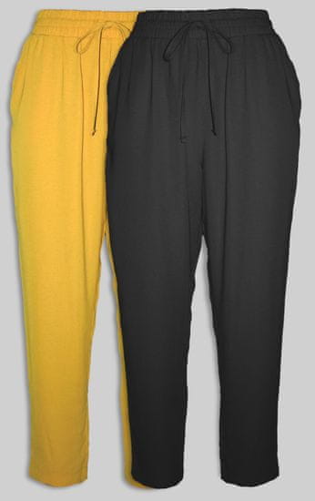 PANTONECLO Ženske hlače iz poliestra (rumena in črna) - Paket 2 kosov