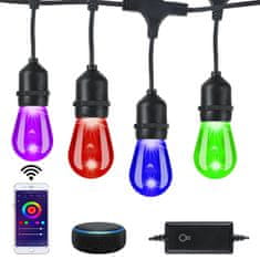BOT Pametna zunanja LED party veriga OSL3 15 metrov Tuya RGBIC WiFi in BT