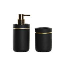 DKD Home Decor Kopalniški set DKD Home Decor Black Golden Resin 7 x 7 x 17 cm