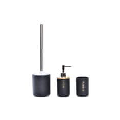 DKD Home Decor Kopalniški set DKD Home Decor Black Natural Bamboo Dolomite 10,2 x 10,2 x 37,5 cm (3 kosi)