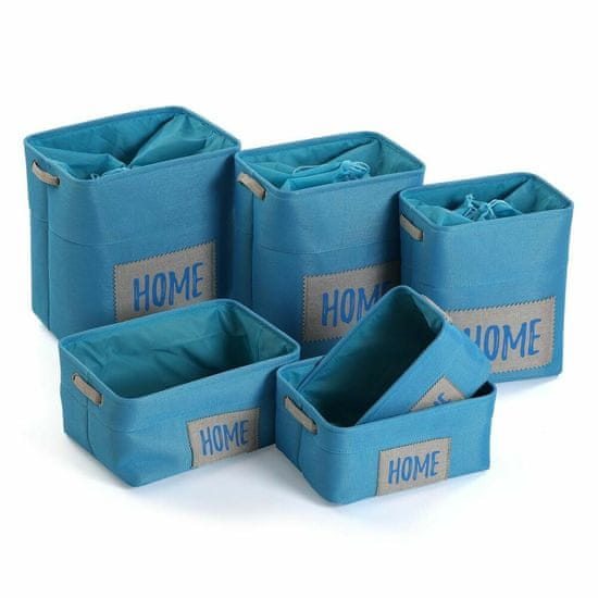 Versa Komplet košar Versa Home Blue Textile (30 x 40 x 45 cm) (6 kosov)