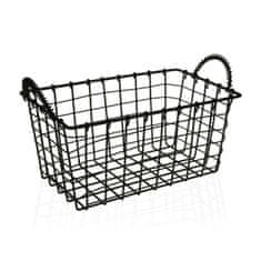 Versa Večnamenska košara Versa Black Steel industrial (23 x 14,5 x 37 cm)