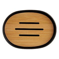 slomart podstavek za milo črna rjava bambus polipropilen 9,5 x 2,5 x 13 cm (6 kosov)