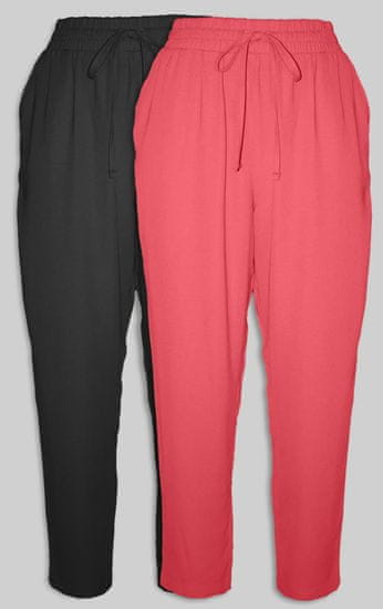 PANTONECLO Ženske hlače iz poliestra (črna in rdeča) - Paket 2 kosov