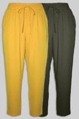 PANTONECLO Ženske hlače iz poliestra (rumena in olivno zelena) - Paket 2 kosov, 18