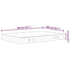 shumee Vzmetnica z žepkastim vzmetenjem srednje trda 200x200 cm