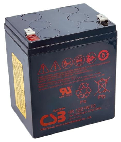 CSB Varnostna baterija Pb HR1227W F2, 12V, 6,5Ah