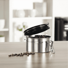 Xavax kozarec za kavo za 250 g mlete kave ali drugih živil, neprepusten za zrak, iz nerjavečega jekla, srebrn