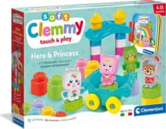 Clementoni Soft Clemmy Velik igralni set s knjigo Vitez in princesa