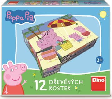 Dino Peppa Pig slikovne kocke, 12 kock