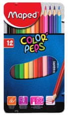 Maped barvice trikotne Color'Peps 12 kosov v pločevinasti škatli
