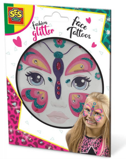 SES Glitter Face Tattoo - Metulj