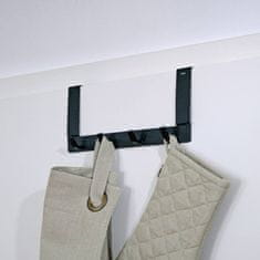 Kela Vratni obešalnik 4 kavlji Colgar kovinski črni 30,0x13,0x2,5cm KL-22241