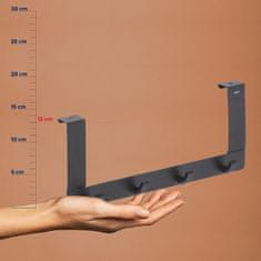Kela Vratni obešalnik 4 kavlji Colgar kovinski črni 30,0x13,0x2,5cm KL-22241