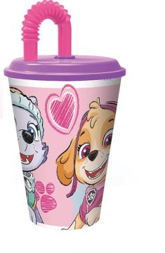 Paw Patrol SKODELICA S SLAMNATO ŠAPO 430 ML, PLASTIČNA, ROZA