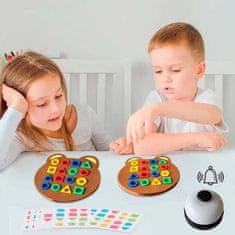 Netscroll Otroška didaktična družabna namizna igra, družabne igre za najmlajše, kjer otrok spoznava like in barve, 1-2 igralca, karte, deska, liki, zvonec, zabava, igra in učenje v enem, ShapeMatchingGame