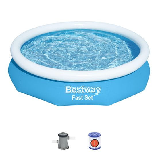 Bestway Bazen Fast Set z napihljivim robom | 305 x 66 cm s kartušno filtrsko črpalko