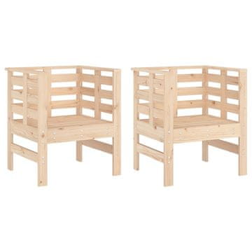 Vidaxl Vrtni stol 2 kosa 61,5x53x71 cm trdna borovina