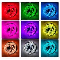 Netscroll Vodoodporen LED trak z daljinskim upravljalcem, vsestranska razsvetljava za notranjo ali zunanjo uporabo, večbarvna nastavitev, prilagodljiva zatemnitev oz osvetlitev, 5m, AmbientLedLights