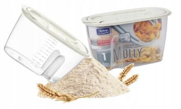 shumee Kuhinjska posoda za sipke izdelke z merilno skalo in luknjami 1l