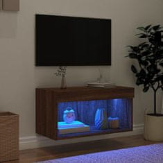 Vidaxl TV omarica z LED lučkami rjavi hrast 60x30x30 cm