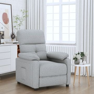 Vidaxl vidaXL Naslanjač, svetlo siv, oblazinjen s tkanino