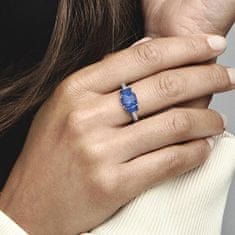 Pandora Bleščeč srebrn prstan z modrimi kristali 192389C01 (Obseg 52 mm)