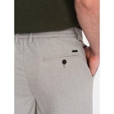 OMBRE Moške hlače chino z elastičnim pasom V1 OM-PACP-0157 svetlo sive barve MDN124449 S