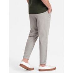 OMBRE Moške hlače chino z elastičnim pasom V1 OM-PACP-0157 svetlo sive barve MDN124449 S