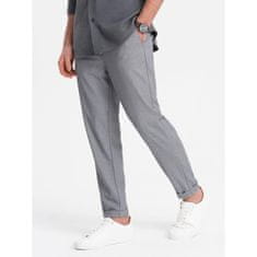 OMBRE Moške hlače chino z elastičnim pasom V2 OM-PACP-0157 siva MDN124450 S