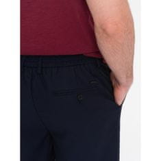 OMBRE Moške hlače chino z elastičnim pasom V3 OM-PACP-0157 temno modre barve MDN124451 S